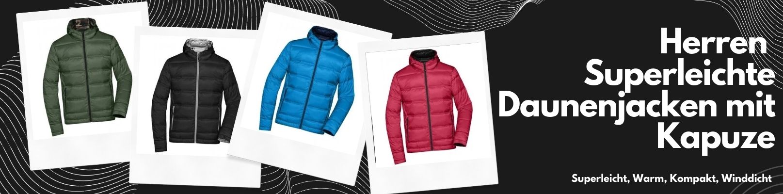 Superleichte Daunenjacken - mit Kapuze - für HERREN